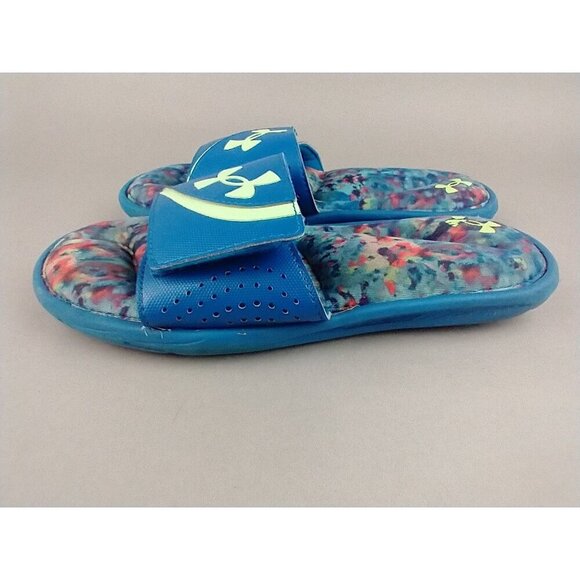 Kids Under Armour slides 6 youth blue Foam - Picture 4 of 5